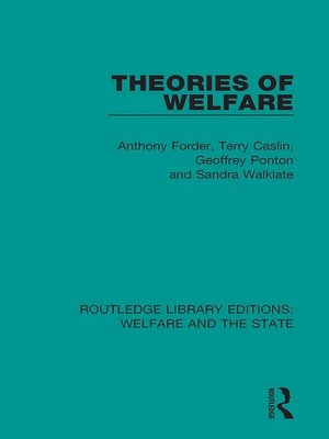 cover image of Theories of Welfare